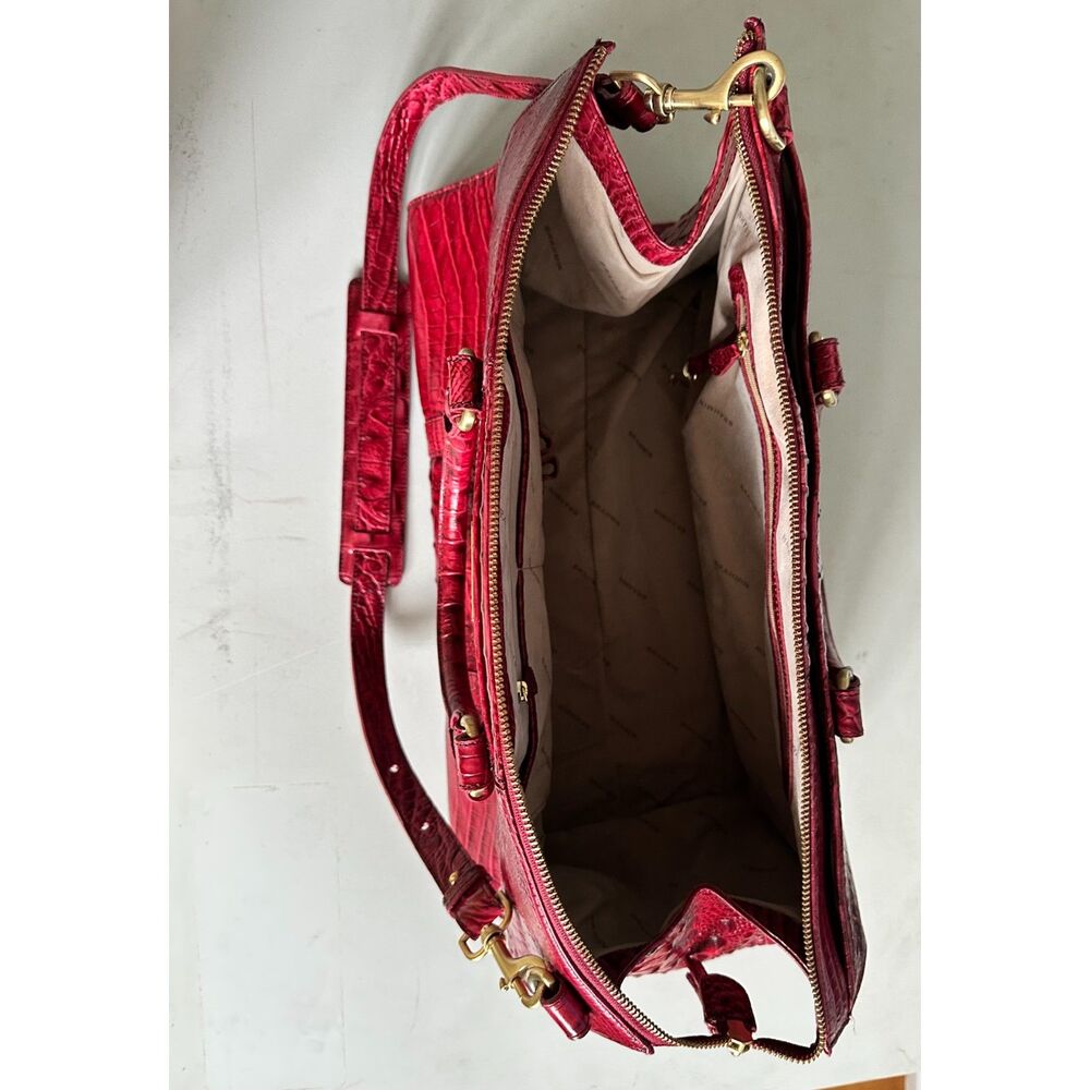 Brahmin Melbourne Tote Embossed Y2K Bratz Luxury Designer Cherry Leather Bag - Picture 5 of 10